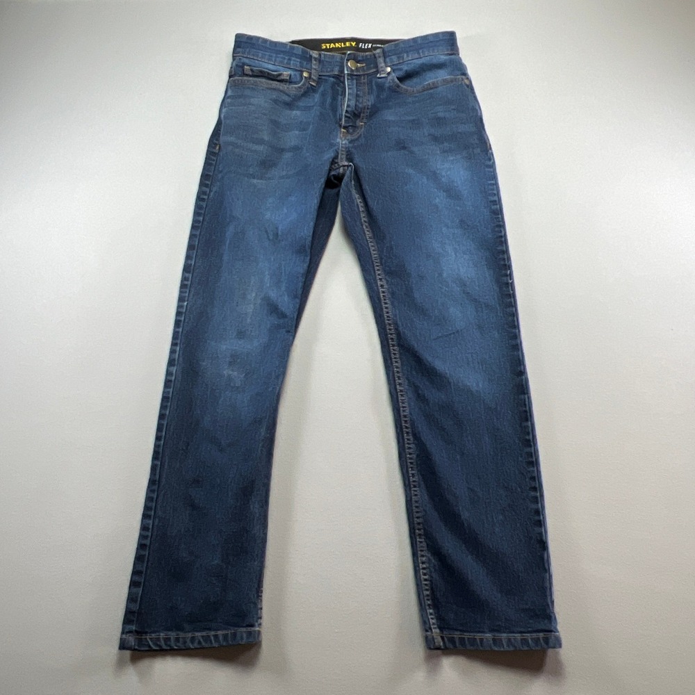Stanley Flex Jeans Mens 32x30 Blue Denim Cotton Logo Straight Leg Medium Wash
